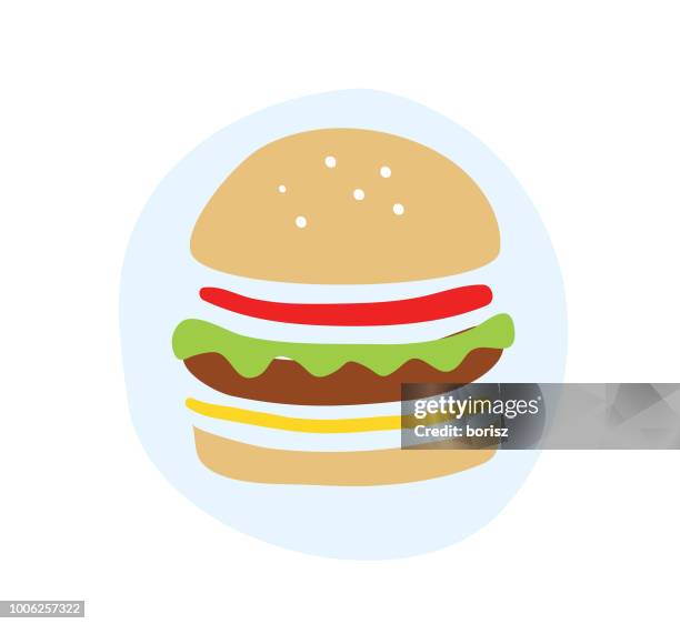 fast food - big cheeseburger stock illustrations