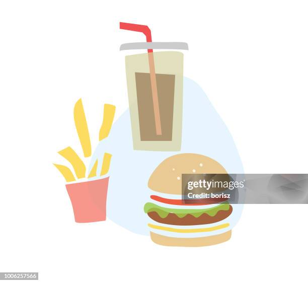 fast food - big cheeseburger stock illustrations