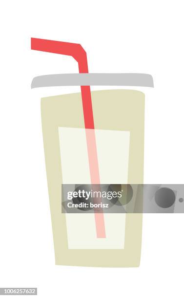 fast food - vanilla milkshake stock illustrations