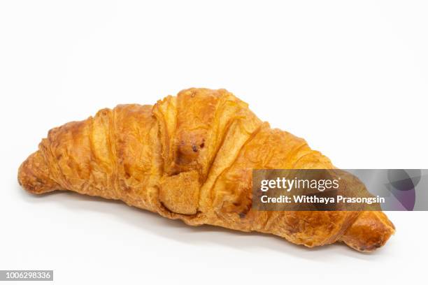 plain croissant on white background - croissant white background stock-fotos und bilder