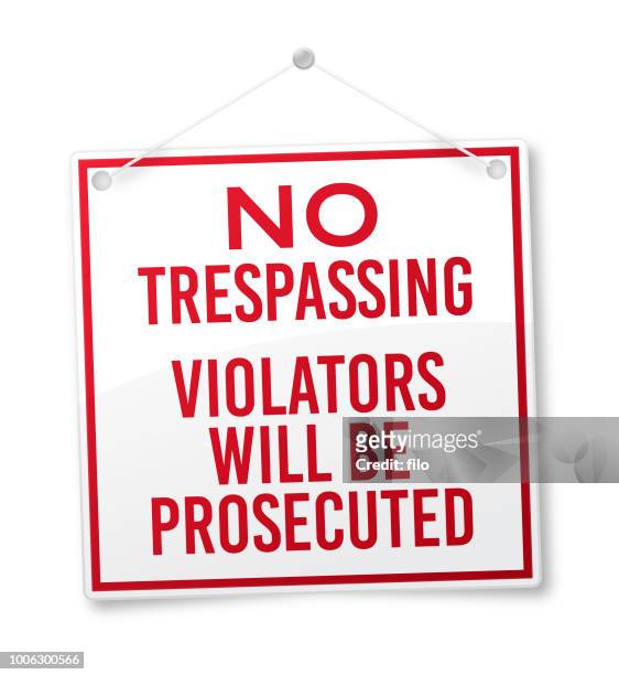 no trespassing sign - private property stock illustrations