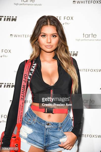 Sofia Jamora attends White Fox Boutique Swimwear Launch Of 100% Salty at Catch on July 26, 2018 in West Hollywood, California.