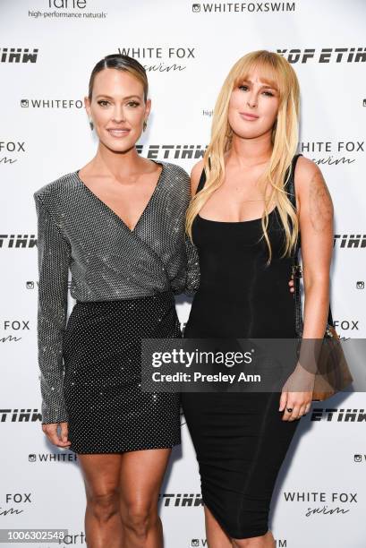 Peta Murgatroyd and Rumer Willis attend White Fox Boutique Swimwear Launch Of 100% Salty at Catch on July 26, 2018 in West Hollywood, California.