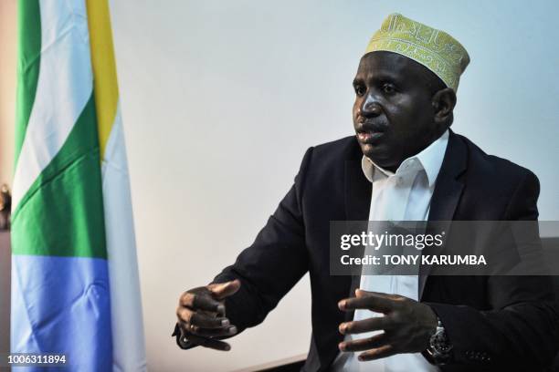 Said Ali Chayhane, Comoros' Finance Minister, gives an interview at his offices in Moroni on July 27 where an upcoming referendum has caused...