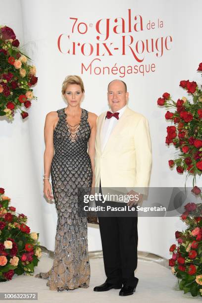 Princess Charlene of Monaco and Prince Albert II of Monaco attend the 70th Monaco Red Cross Ball Gala on July 27, 2018 in Monte-Carlo, Monaco.