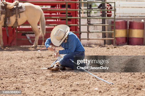 Goat Roping Arizona Rodeo Goat Roping High-Res Stock Photo - Getty Images