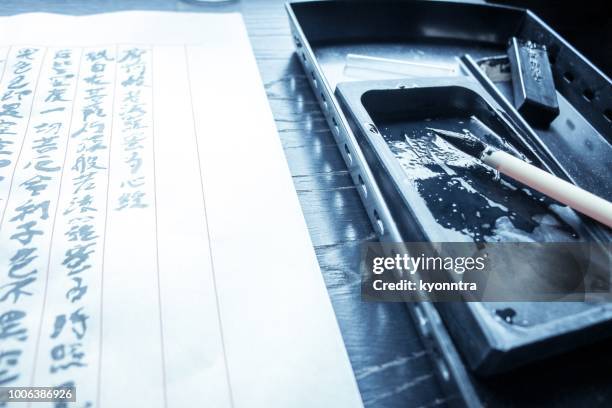 japanese calligraphy - hiragana katakana characters symbols japanese stock pictures, royalty-free photos & images