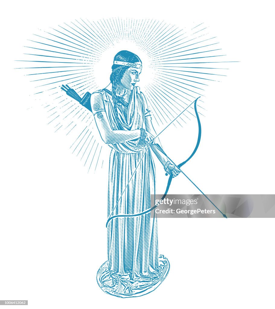 Female With Bow And Arrow High-Res Vector Graphic - Getty Images