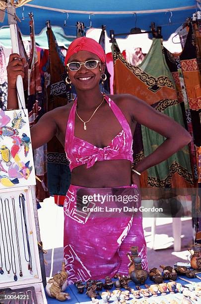 marigot open market stand on saint martin - marigot stock pictures, royalty-free photos & images