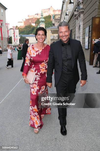 Hardy Krueger Jr. And his wife Alice Krueger during the premiere of 'Die Zauberfloete' during the Salzburg Festival 2018 at Salzburg State Theatre on...