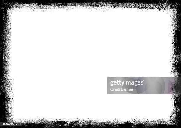 ilustrações de stock, clip art, desenhos animados e ícones de grunge border frame - moldura preta