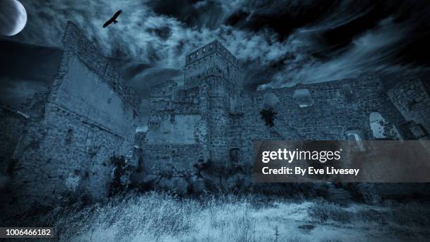 creepy castle - medieval castle stock pictures, royalty-free photos & images