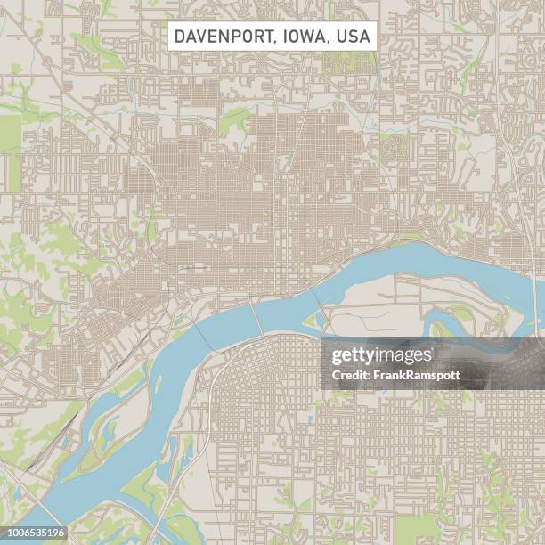 davenport iowa us city street map - davenport stock illustrations