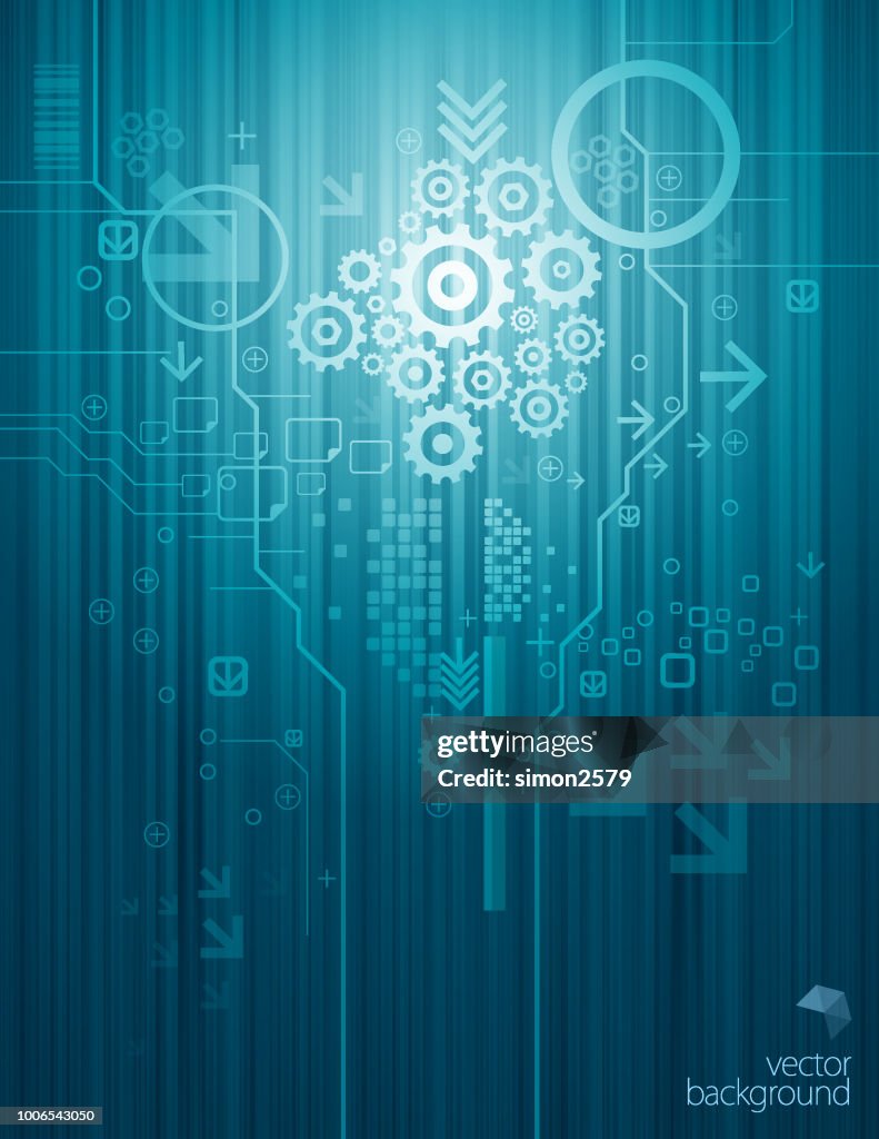 Abstract technology on gear background