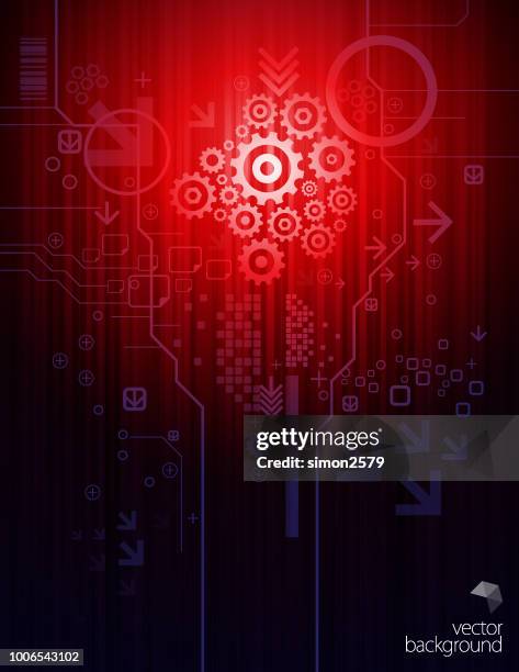 abstract technology on gear background - process automation abstract stock illustrations