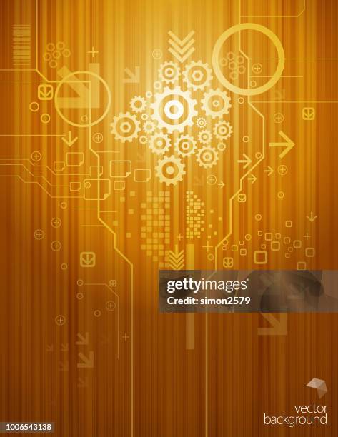 abstract technology on gear background - process automation abstract stock illustrations