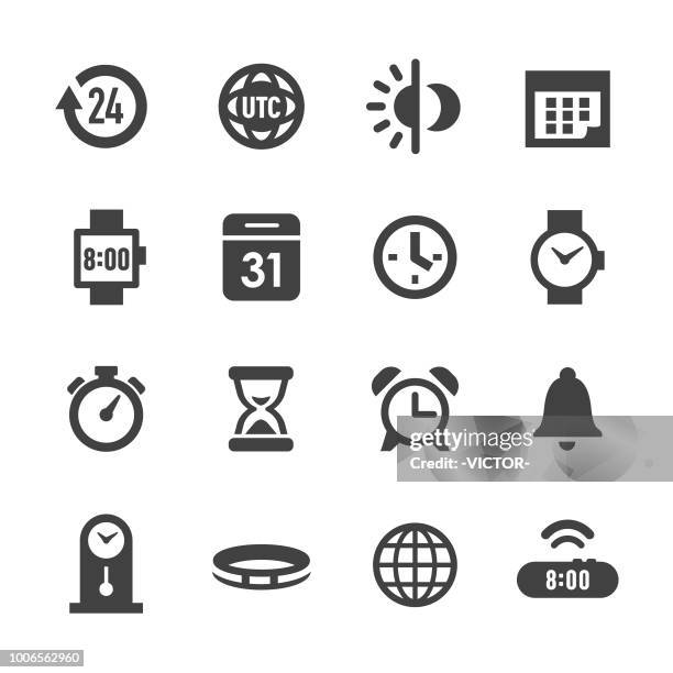 time icons - acme series - time zone stock illustrations