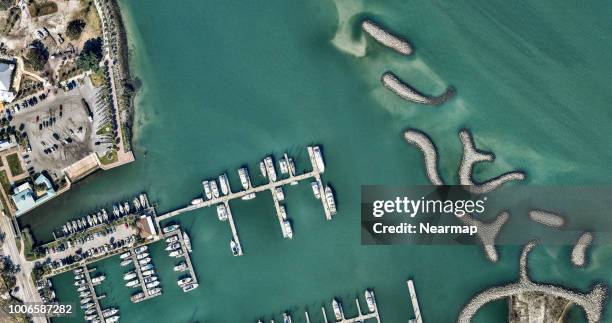 aerial view of marina. florida, usa - florida marina stock pictures, royalty-free photos & images