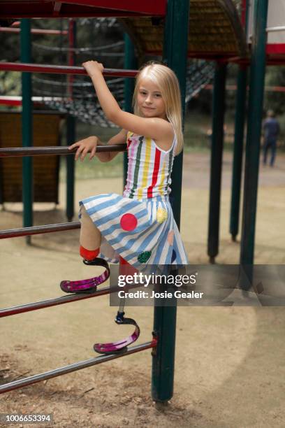 child playing: double amputee - amputee girl stock pictures, royalty-free photos & images