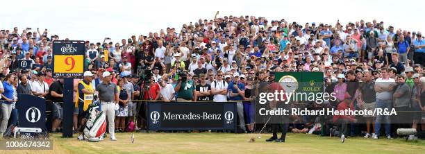 Tiger Woods of the USA in action during the final round of the Open Championship at Carnoustie Golf Club on July 22, 2018 in Carnoustie, Scotland.