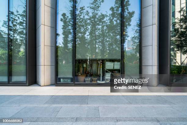 empty square front of modern architectures - store window stock pictures, royalty-free photos & images