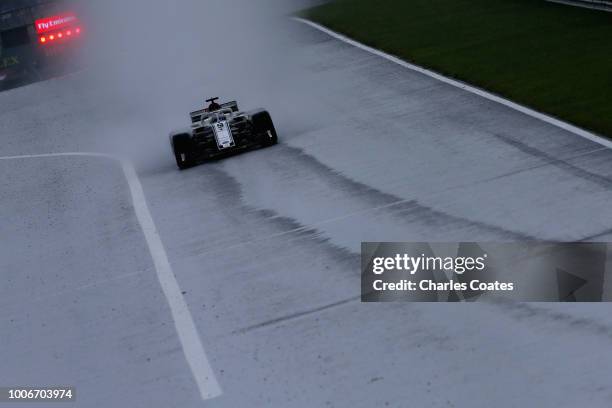 Marcus Ericsson of Sweden driving the Alfa Romeo Sauber F1 Team C37 Ferrari on track during qualifying for the Formula One Grand Prix of Hungary at...