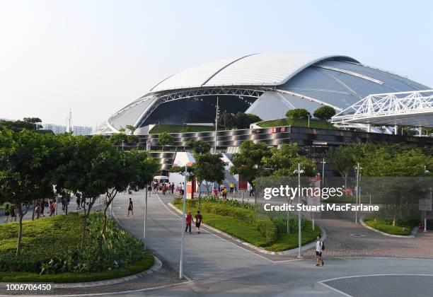 General view of the Singapore National Stadium the International Champions Cup match between Arsenal and Paris Saint Germain on July 28, 2018 in...