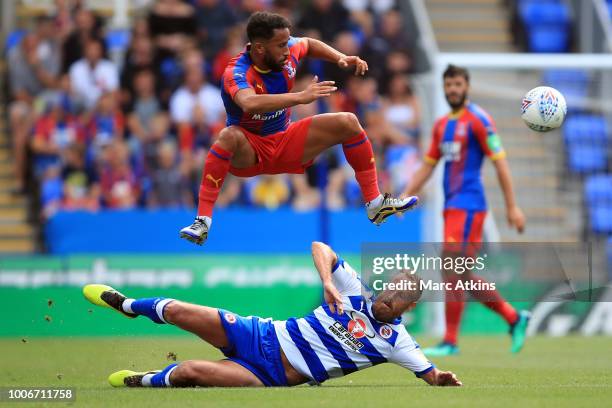 Andros Townsend of Crystal Palace in action with David Meyler of Reading during the Pre-Season Friendly between Reading and Crystal Palace at...