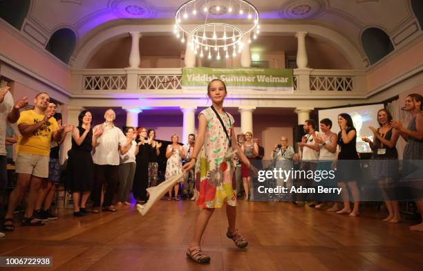 Participants dance during Yiddish Summer Weimar on July 27, 2018 in Weimar, Germany. The annual five-week summer institute and festival, attracting...