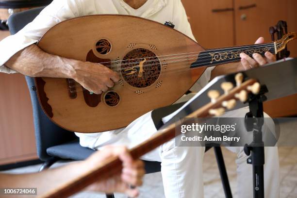 Musician plays an oud during Yiddish Summer Weimar on July 27, 2018 in Weimar, Germany. The annual five-week summer institute and festival,...