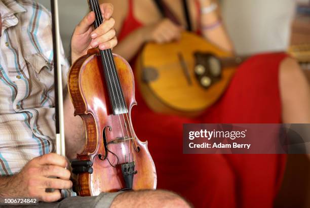 Musicians attend a violin workshop during Yiddish Summer Weimar on July 27, 2018 in Weimar, Germany. The annual five-week summer institute and...