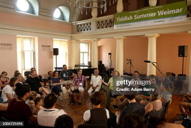 Alan Bern, founding artistic director of Yiddish Summer Weimar , speaks to instrumental workshop participants during Yiddish Summer Weimar on July...