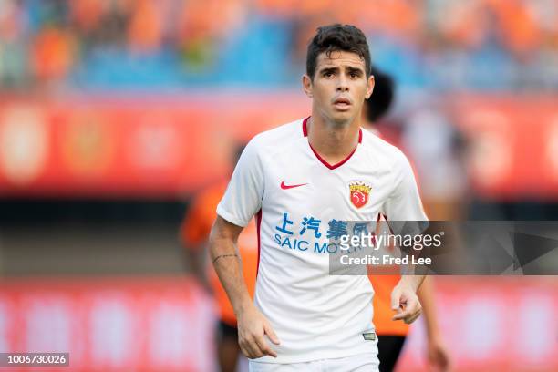 Oscar of Shanghai in action during 2018 Chinese Super League match between Beijing Renhe and Shanghai SIPG at Beijing Fengtai Stadium on July 28,...