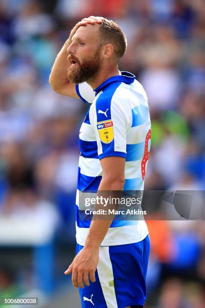 David Meyler of Reading during the Pre-Season Friendly between Reading and Crystal Palace at Madejski Stadium on July 28, 2018 in Reading, England.