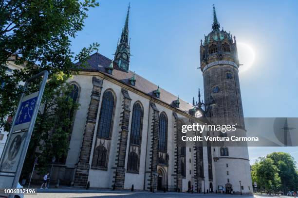 all saints' church, lutherstadt wittenberg - germany - lutherstadt wittenberg stock-fotos und bilder