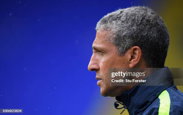Brighton manager Chris Hughton looks on during the friendly match between Birmingham City and Brighton and Hove Albion at St Andrew's Trillion Trophy...
