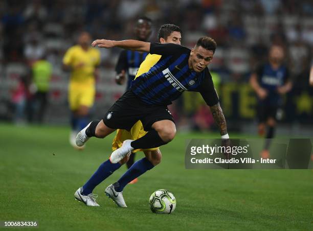 Lautaro Martínez of FC Internazionale in action during the International Champions Cup 2018 match between Chelsea and FC Internazionale played at...
