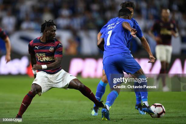 Hernani of FC Porto competes for the ball with Christian Atsu of Newcastle during the pre-season friendly match between FC Porto and Newcastle at...