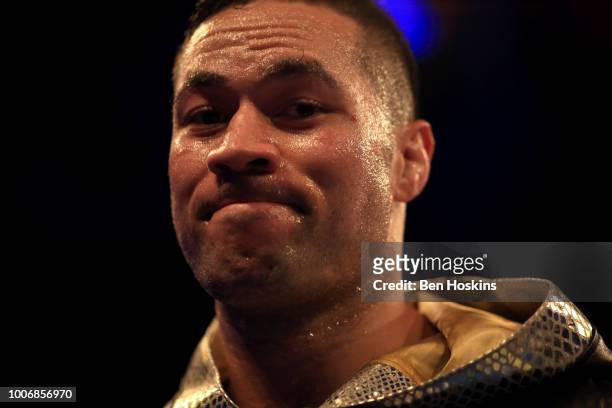 Joseph Parker looks on prior to the Heavyweight fight between Dillian Whyte and Joseph Parker at The O2 Arena on July 28, 2018 in London, England.