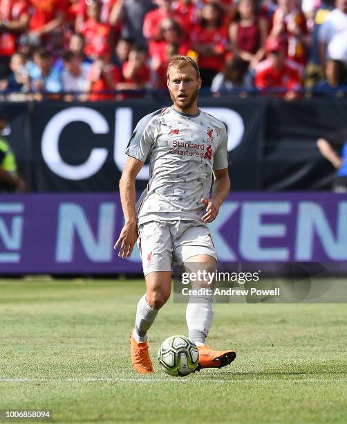 Ragnar Klavan of Liverpool during the International Champions Cup 2018 match between Manchester United and Liverpool at Michigan Stadium on July 28,...