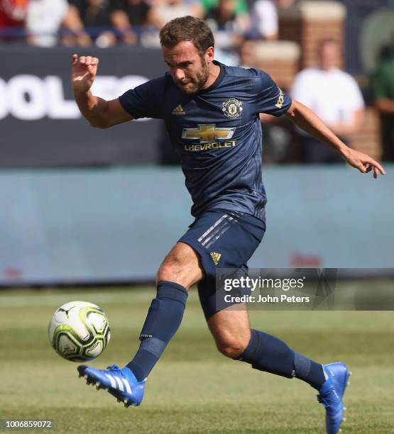 Juan Mata of Manchester United in action during the pre-season friendly match between Manchester United and Liverpool at Michigan Stadium on July 28,...