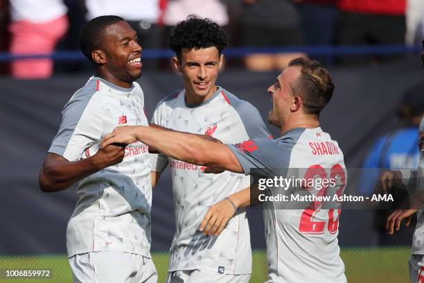 Daniel Sturridge of Liverpool celebrates after scoring a goal to make it 1-2 with Xherdan Shaqiri during the International Champions Cup 2018 match...