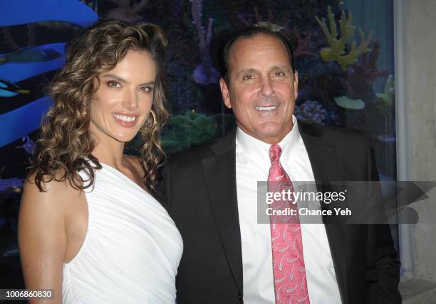 Alessandra Ambrosio and Ocean Resort Casino CEO Frank Leone attend HQ2 Beachclub at Ocean Resort Casino on July 28, 2018 in Atlantic City, New Jersey.