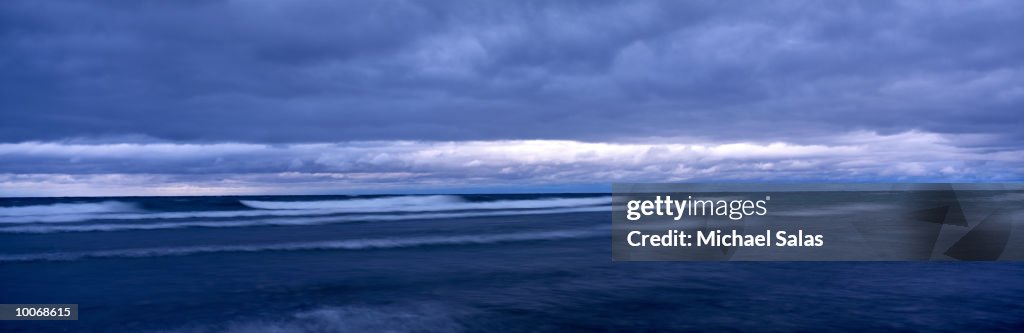 NATURE SCENICS OF STORM IN TRAVEL AT LAKE HURON IN MICHIGAN