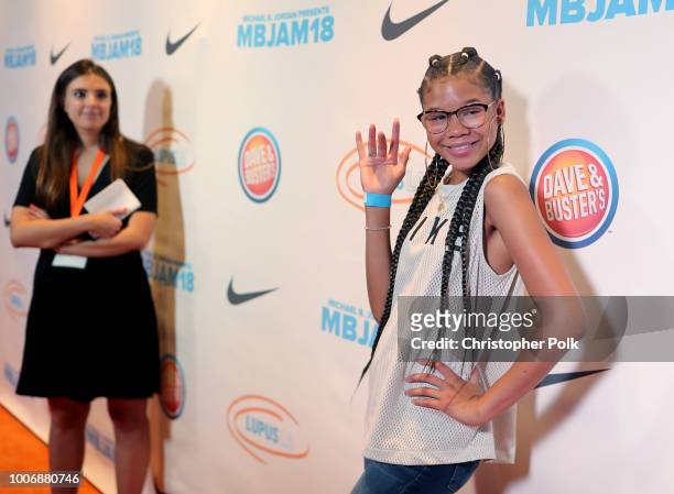 Storm Reid attends Lupus LA's MBJAM presented by Michael B. Jordan at Dave & Buster's on July 28, 2018 in Los Angeles, California.