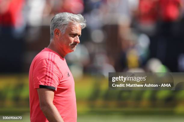 Jose Mourinho the head coach / manager of Manchester United prior to the International Champions Cup 2018 match between Manchester Untied and...