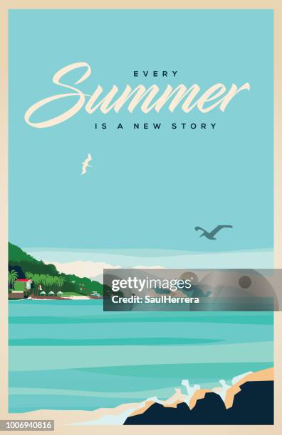summer - summer postcard stock illustrations