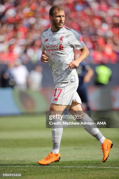 Ragnar Klavan of Liverpool during the International Champions Cup 2018 match between Manchester Untied and Liverpool at Michigan Stadium on July 28,...
