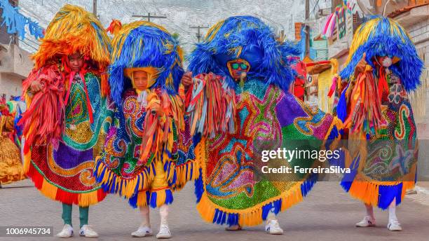 maracatu rural performers in paint effect - northeast stock pictures, royalty-free photos & images