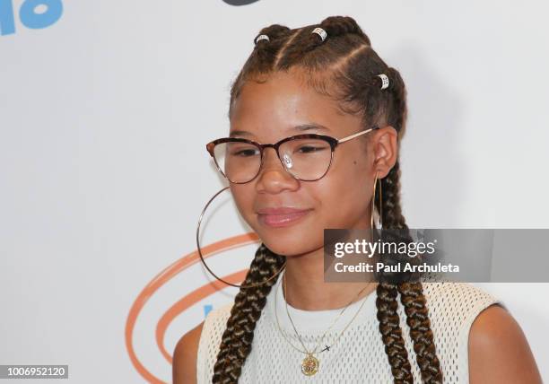 Actress Storm Reid attends the 2nd annual MBJAM18 presented by Michael B. Jordan and Lupus LA at Dave & Buster's on July 28, 2018 in Los Angeles,...